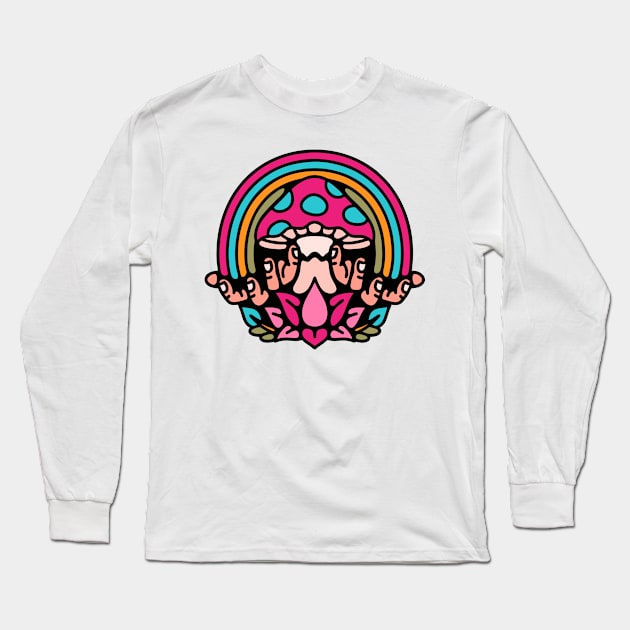 Mushroom rainbow Long Sleeve T-Shirt by Bojes Art